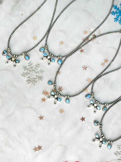 Krush Kandy Winter Frost Golden Hills Bow Beads Necklace