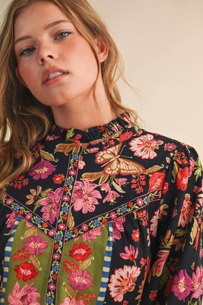 Mixed Florals Print Top