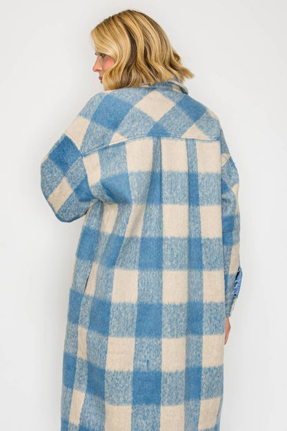 Serene Check Longline Coat