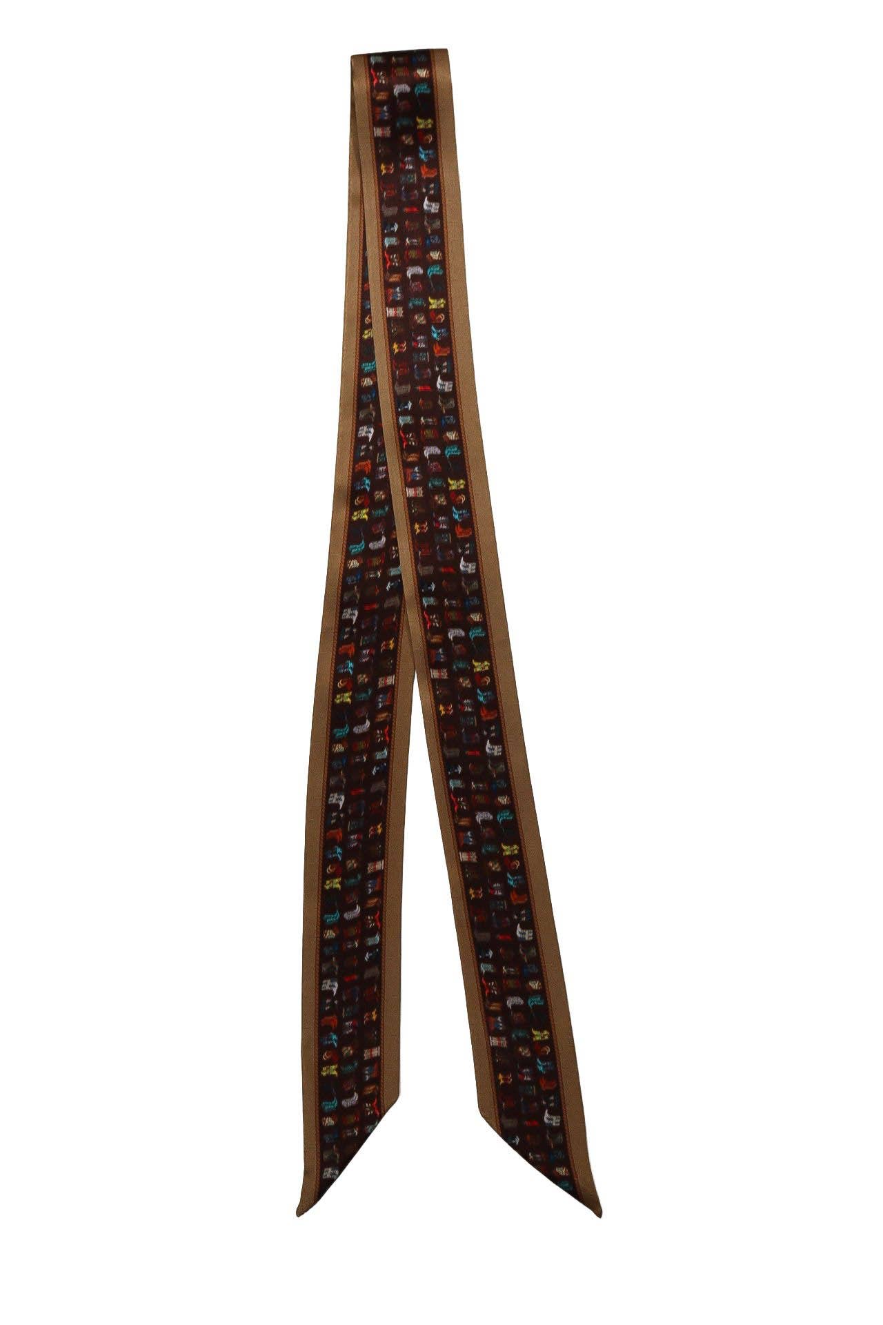 West & Co. Silk Twilly Scarf w/ Vintage Cowboy