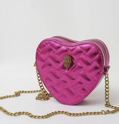 Quilted Valentine's Heart Crossbody Bag