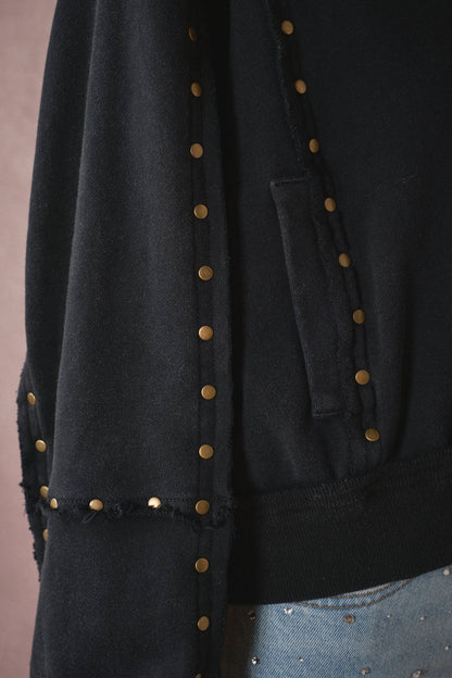 Blue B Studded Half-Zip Sweatshirt