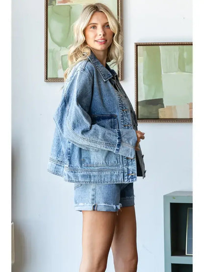 Big Pocket Denim Shacket