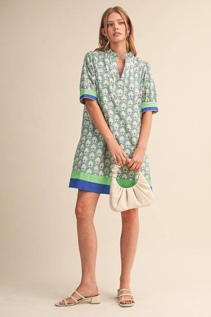 Vintage Floral Puff Sleeve Mini Dress