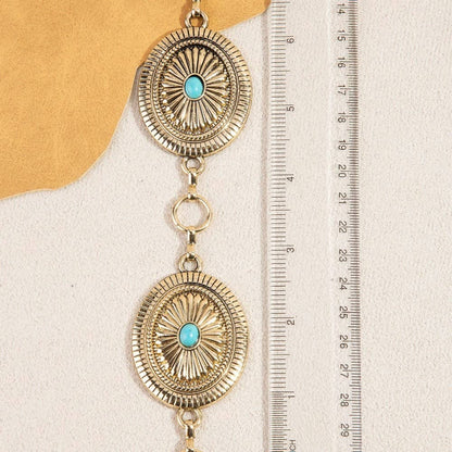 Ornate Western Concho Disc Chain Belt