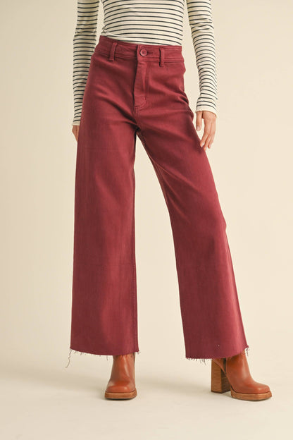 Straight Leg Wide Denim Pants