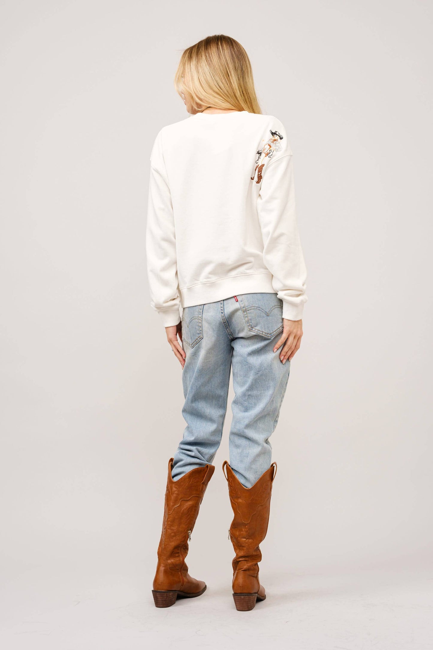 Western Motif Embroidered Graphic Sweatshirt