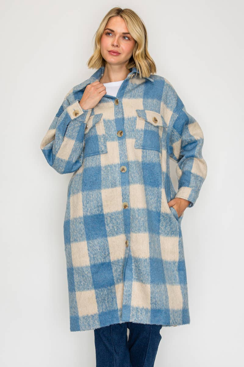Serene Check Longline Coat