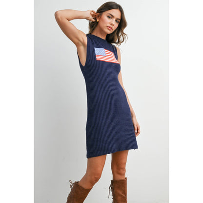 American Flag Sleeveless Knit Dress