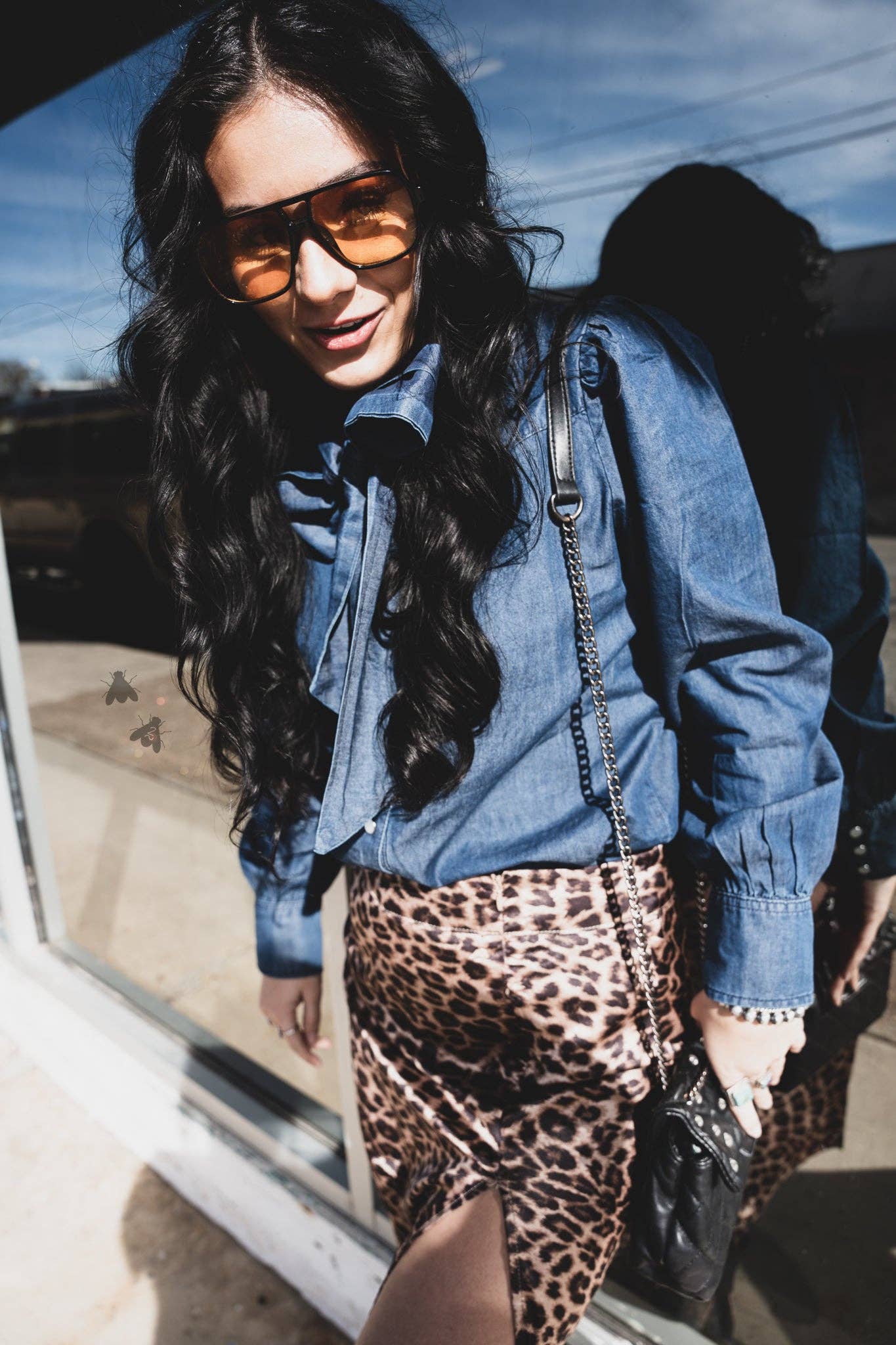 Highway Blues Bow Tie Blouse