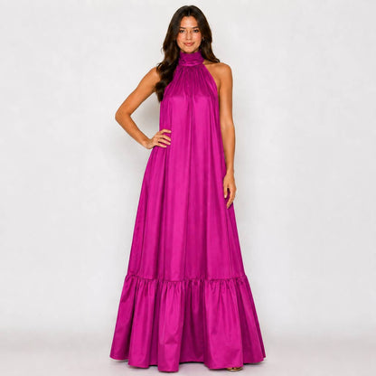 Vivienne Satin Halter Maxi Dress
