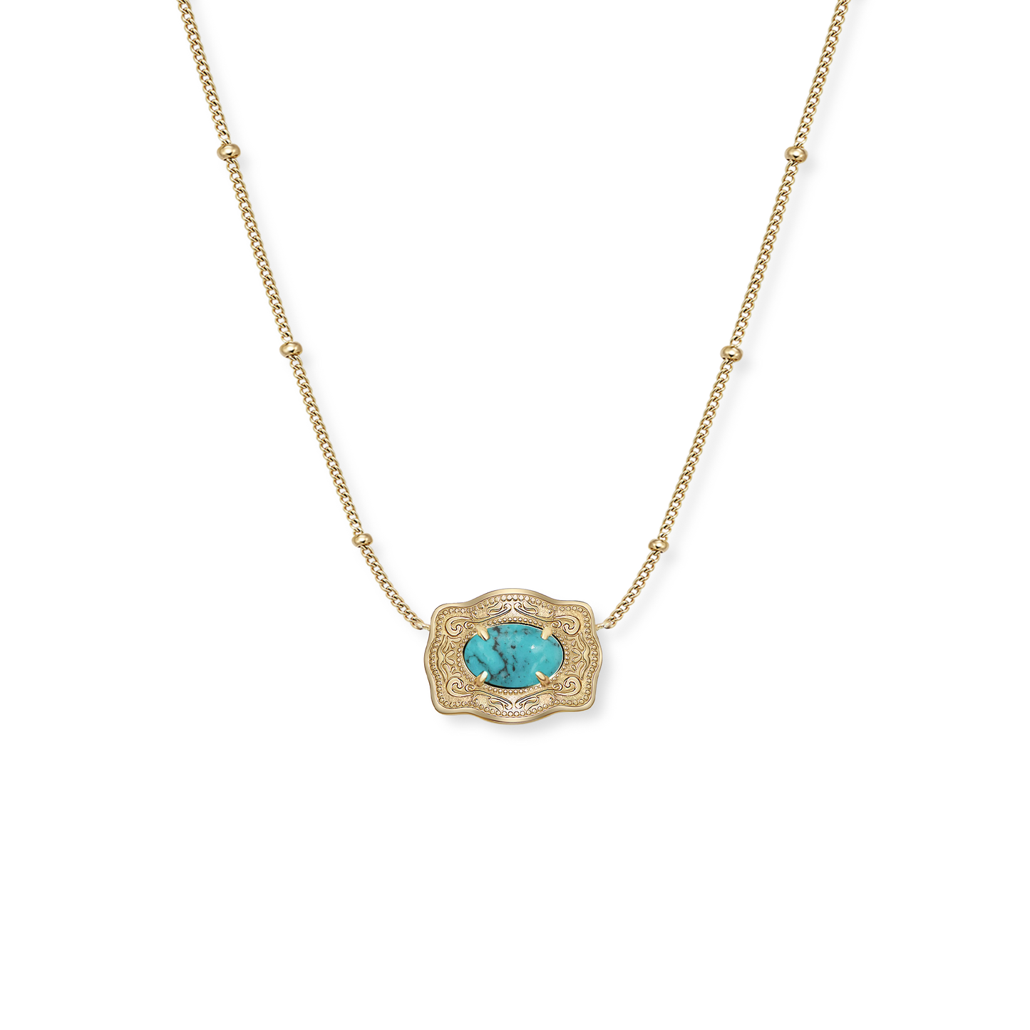 Gold Belt Buckle Necklace (Oasis)