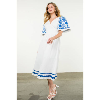 Embroidered Detail Midi Dress