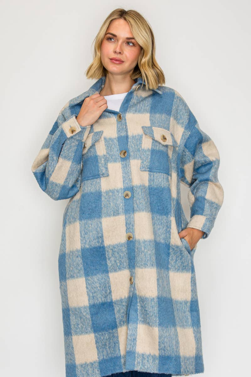 Serene Check Longline Coat