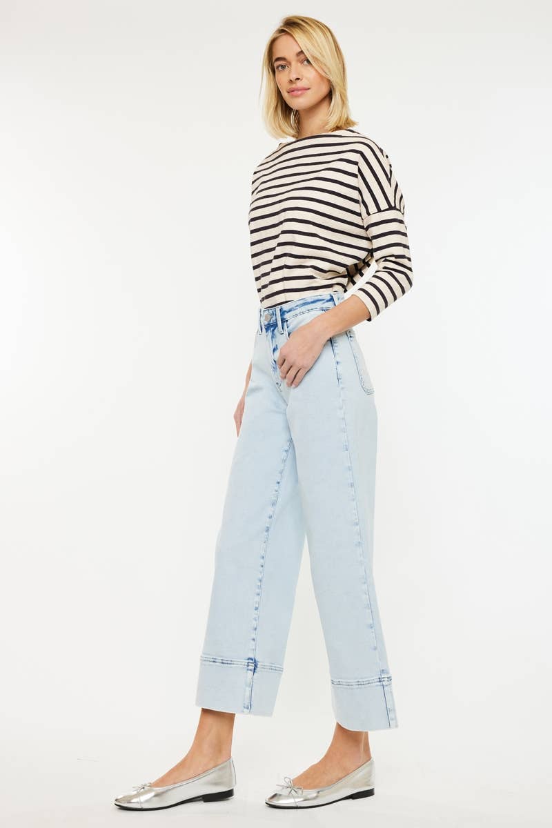 KanCan Kassie Essentials Cropped Wide Leg Jeans