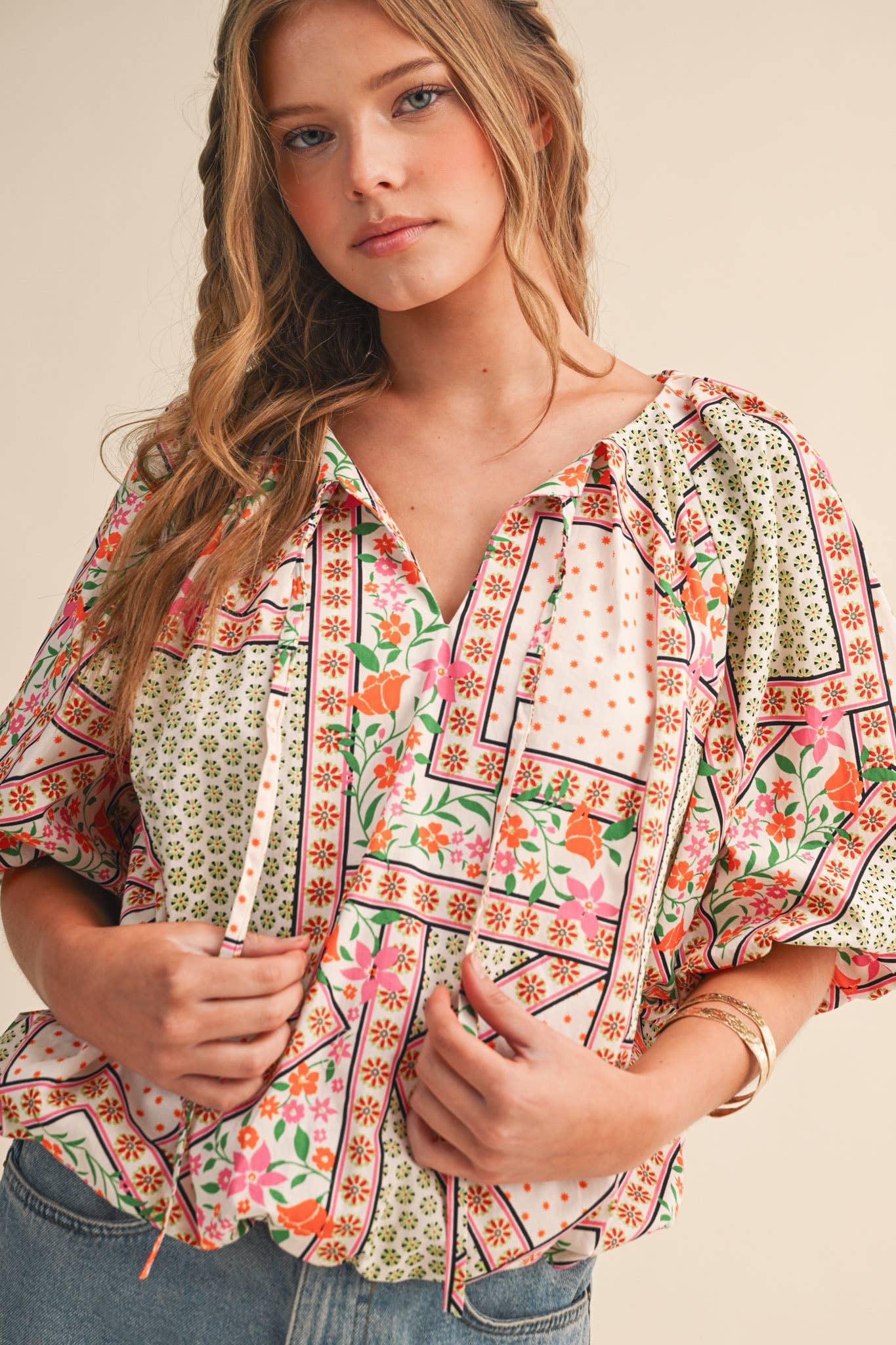 Floral Print Bubble Top