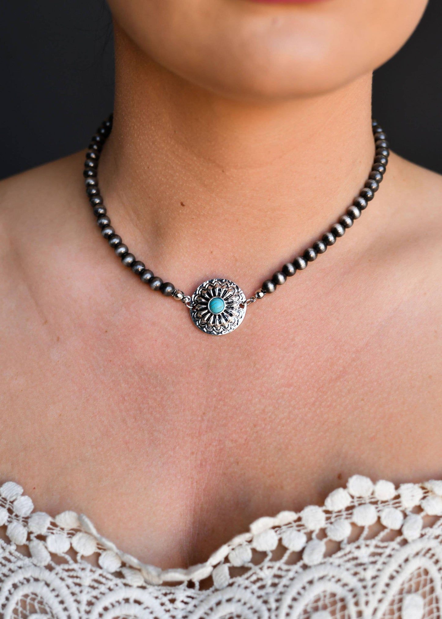 West & Co. Faux Navajo Pearl Choker Necklace