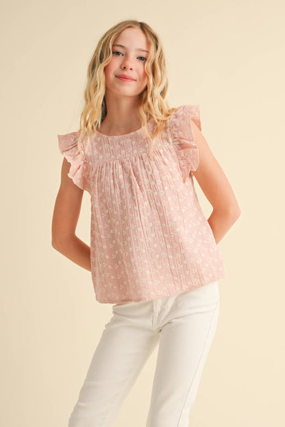 Tween Girls Lace Tie Open Back Top