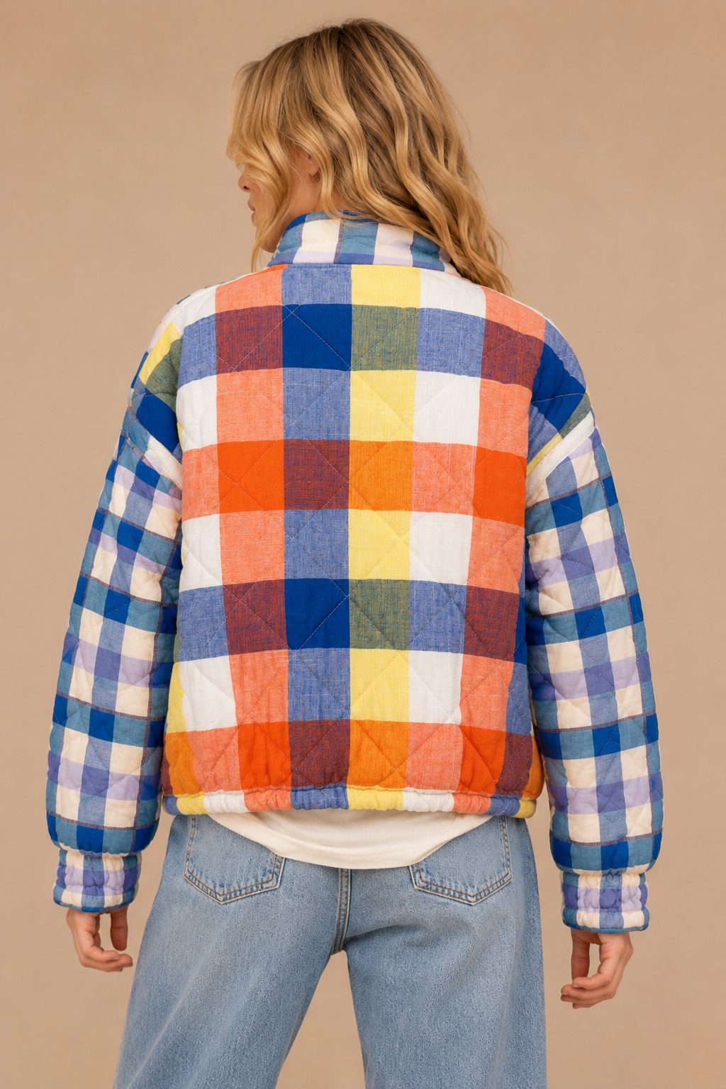J.NNA Quilted Patchwork Puffer