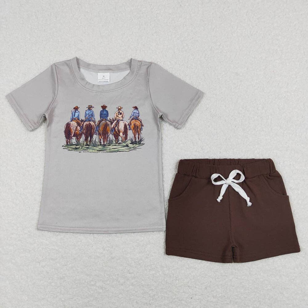 Baby Boy's Western Cowboys Short and Shirt Set