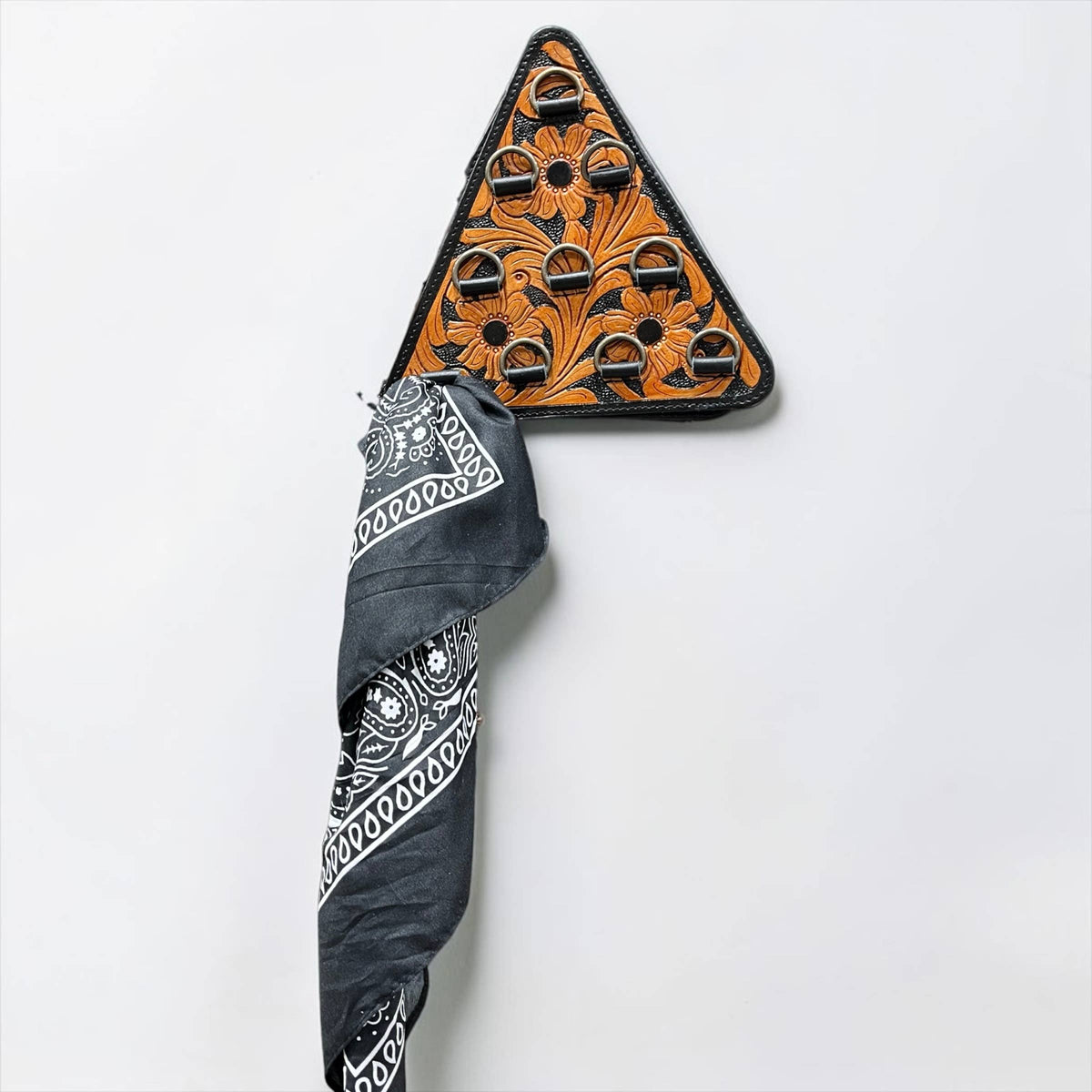 Tooled Leather Scarf Display