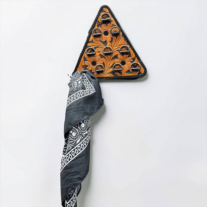 Tooled Leather Scarf Display