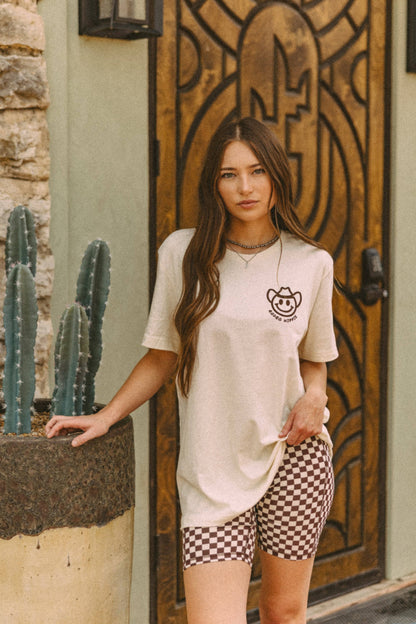 Natural Guest Check Tee