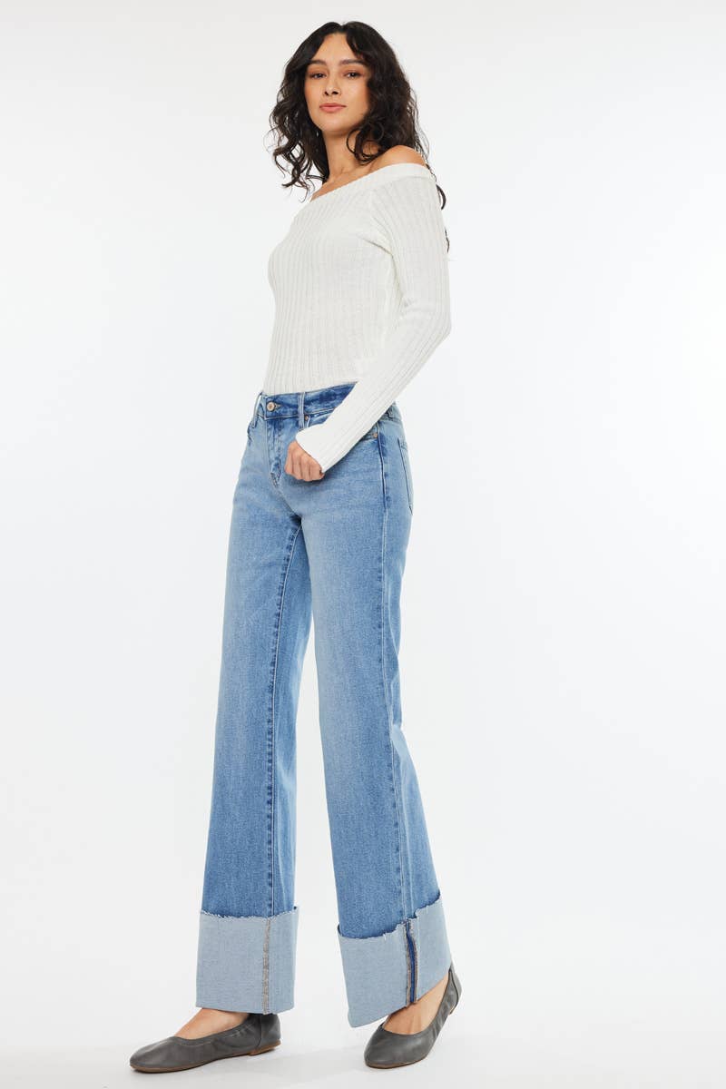 KanCan Emma Mid Rise Wide Flare Jeans