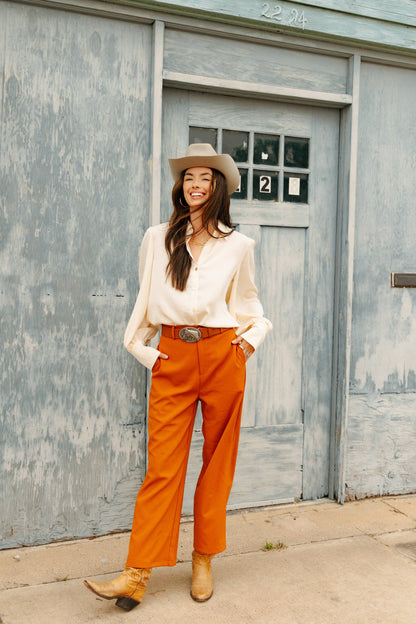 Ivory Button Up Blouse