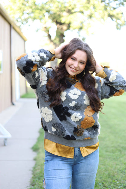 Puff Flower Sweatshirt