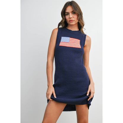 American Flag Sleeveless Knit Dress