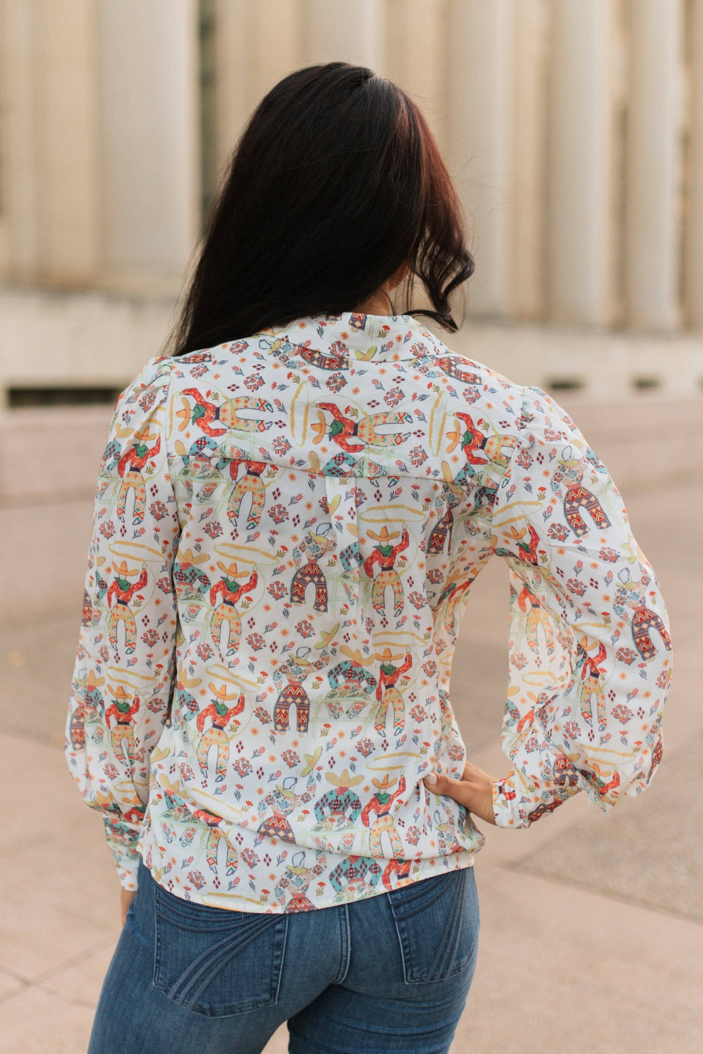 Roping Cowboy Blouse
