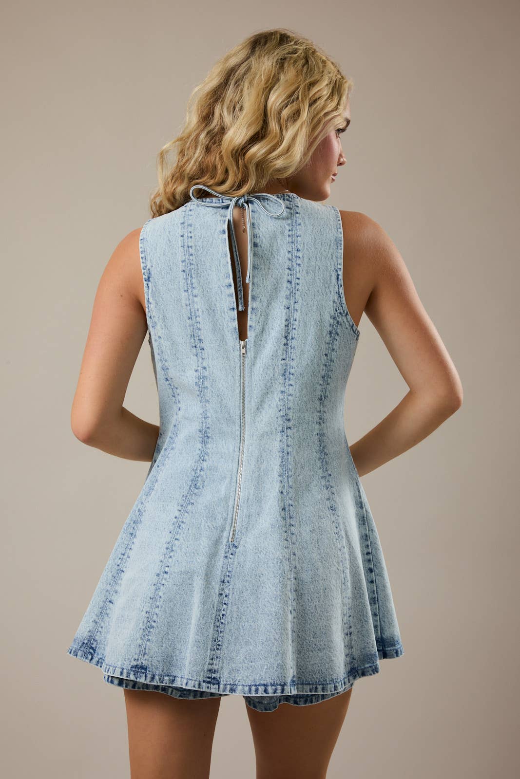 Flare Denim Romper