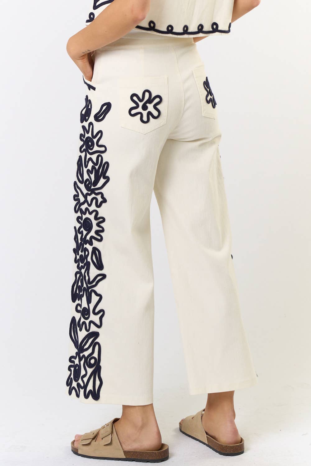 Cord Detailed Denim Pant