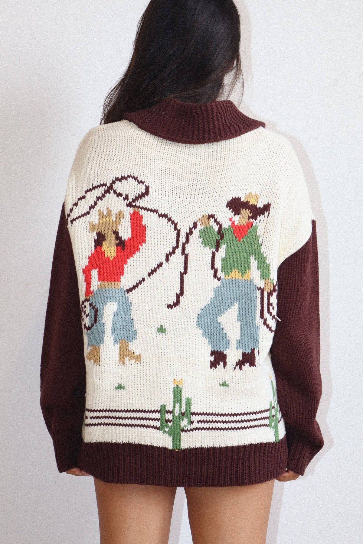 Bailey Rose Cowgirl Knit Zip-Up Cardigan