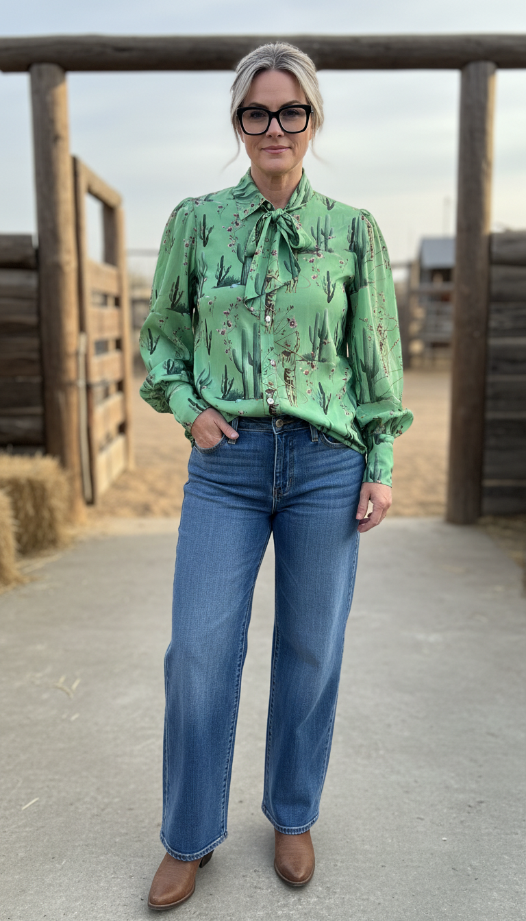 Cactus Roping Mesh Blouse