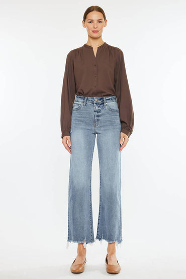 KanCan Violet High Rise Slim Wide Leg Jeans