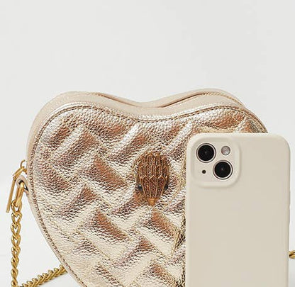 Quilted Valentine's Heart Crossbody Bag