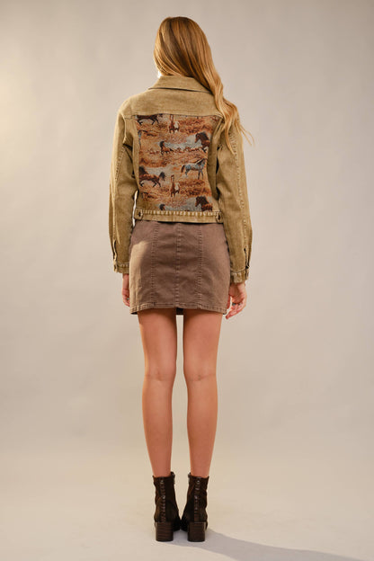 Western Tapestry Denim Jacket