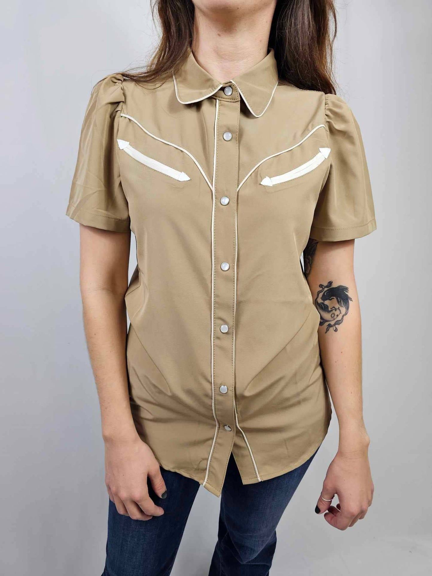 Tan Button Down Shirt