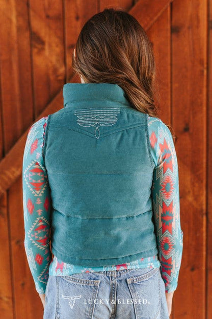 LUCKY & BLESSED Girl's Jade Boot Stitch Vest
