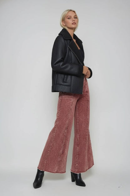 Distressed Corduroy Culotte Pants