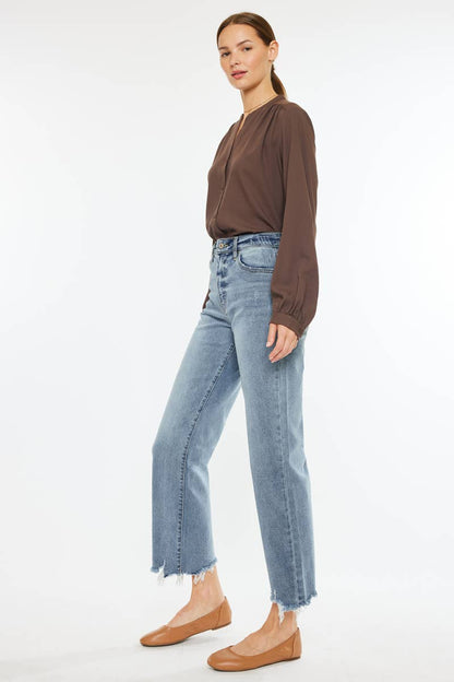 KanCan Violet High Rise Slim Wide Leg Jeans