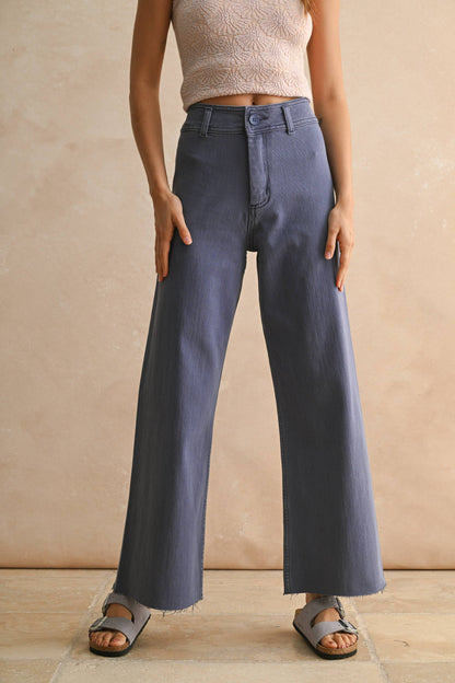 Straight Leg Wide Denim Pants