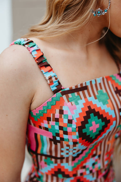 Turq Haven Funky Aztec Top