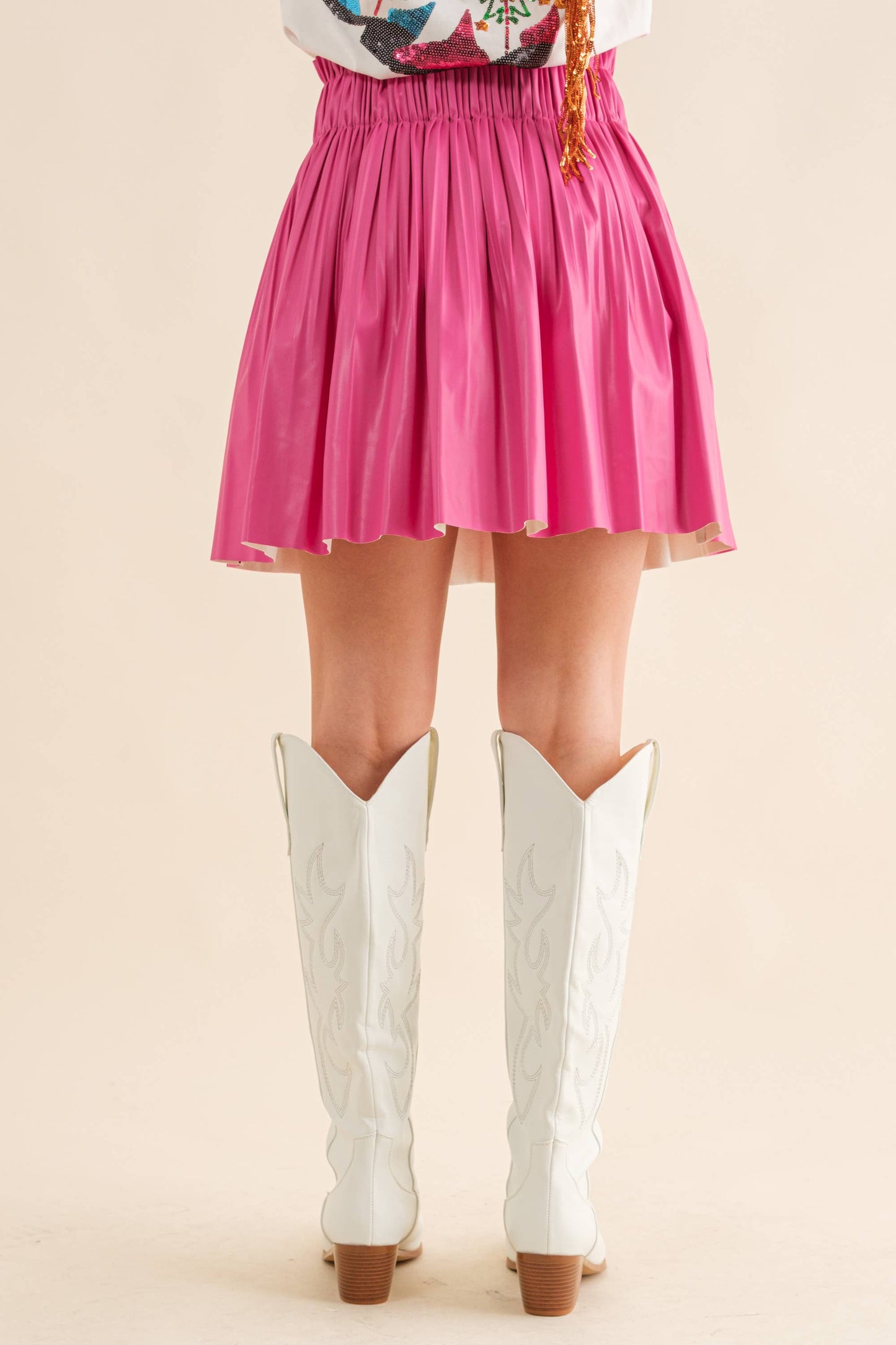 Lined Faux Leather Mini Skirt