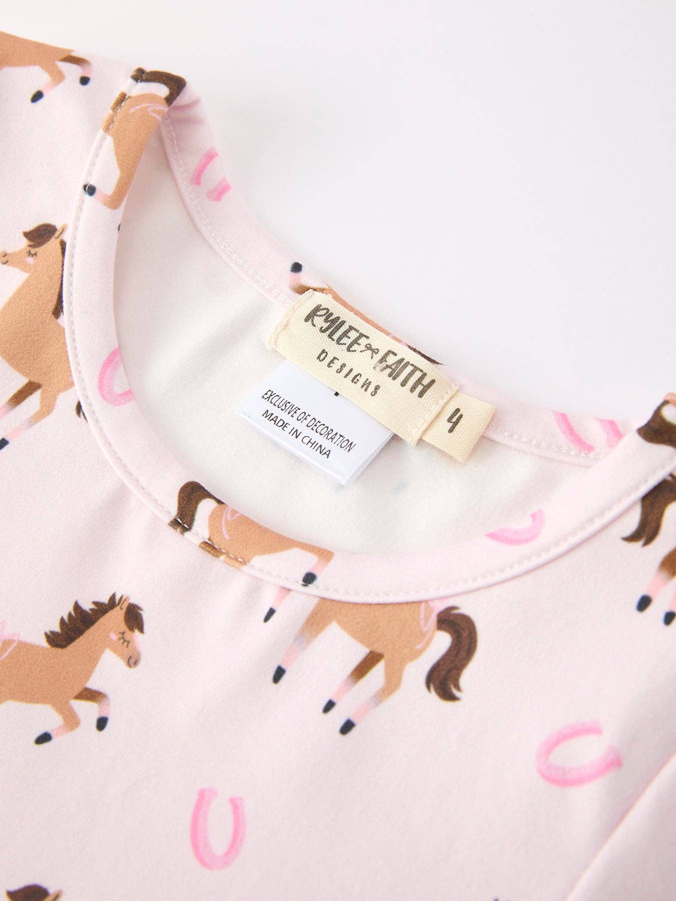 Girl's Western Horse Print Tulle Ruffle Dress