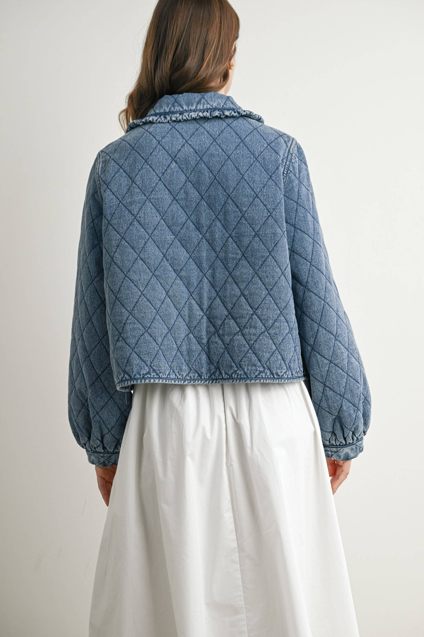 Quilted Long Sleeve Tie-Front Jacket