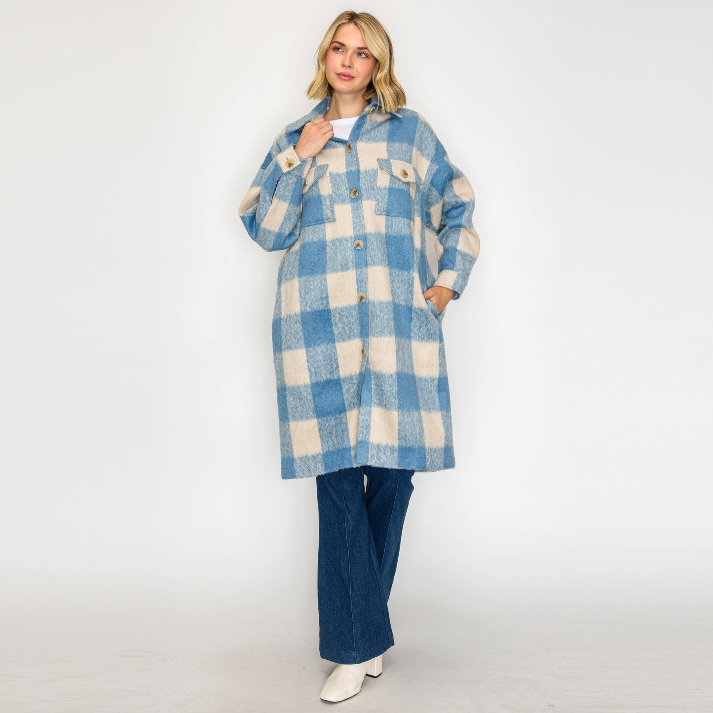 Serene Check Longline Coat