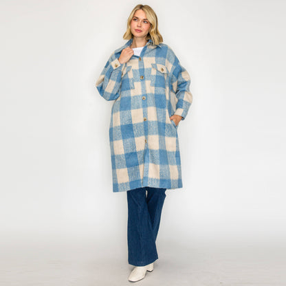 Serene Check Longline Coat